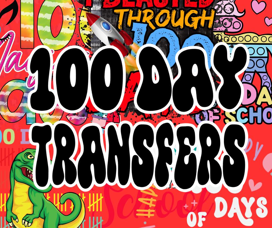 100 Days of School DTF Prints