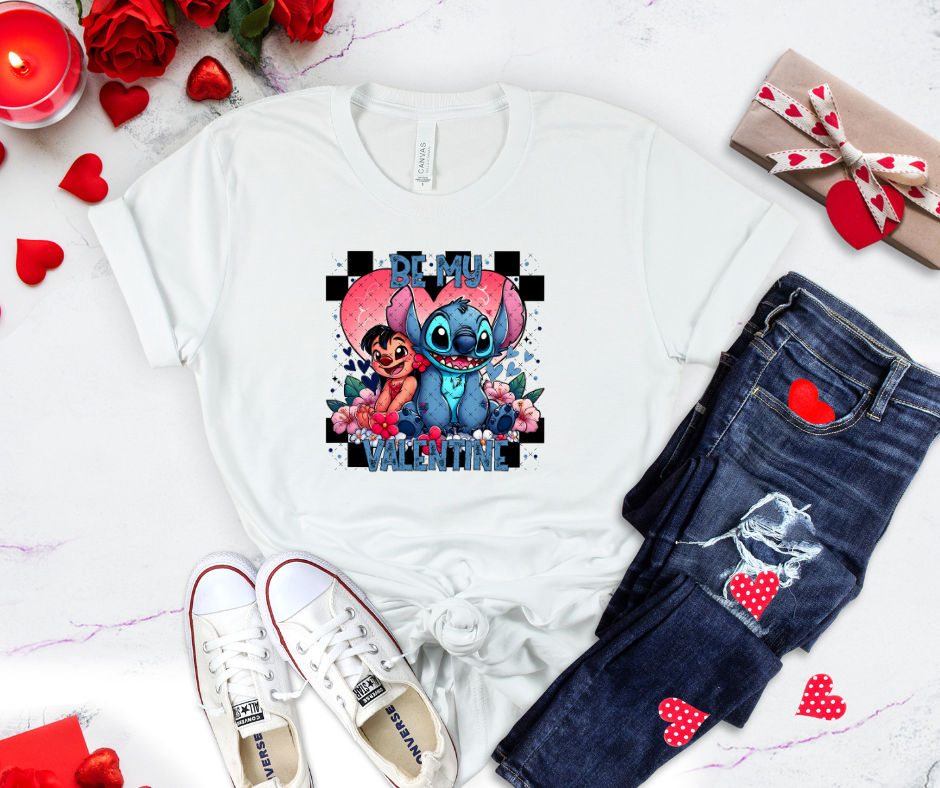 Blue Alien Valentines DTF Print
