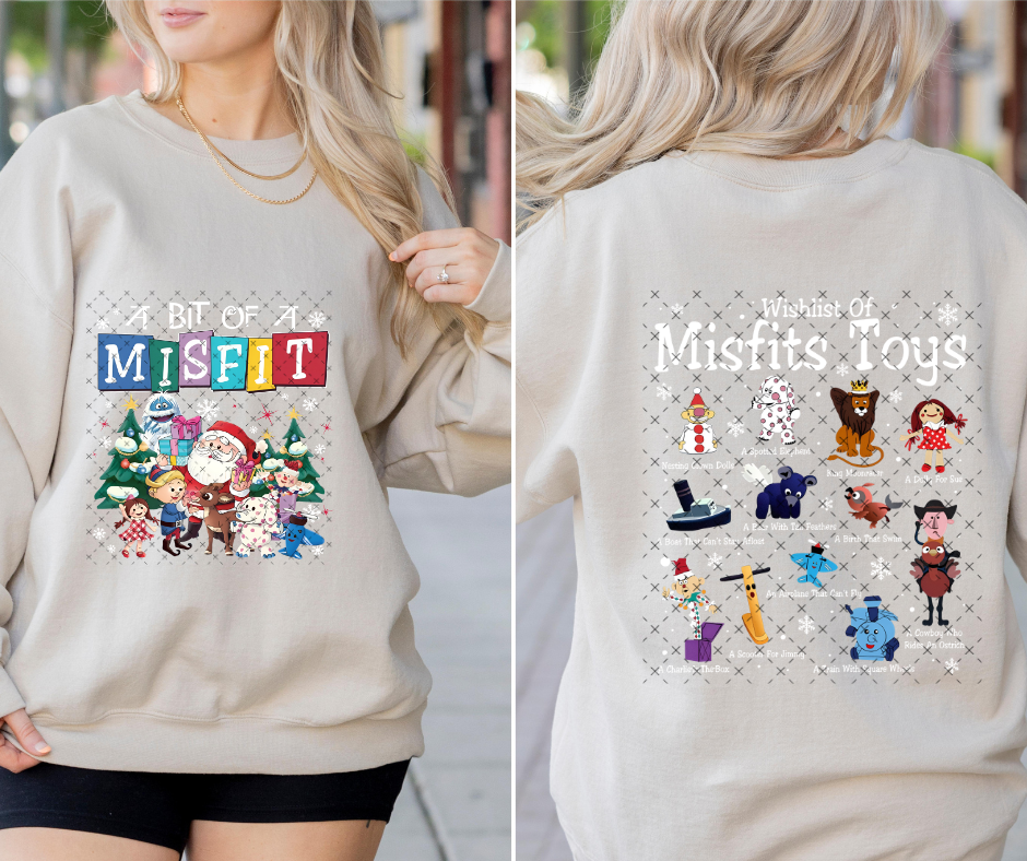 Christmas Misfit Back DTF Print
