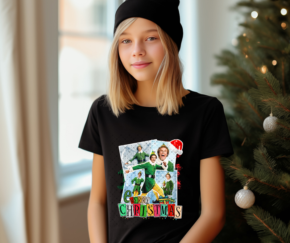 Merry Elf Christmas DTF Print