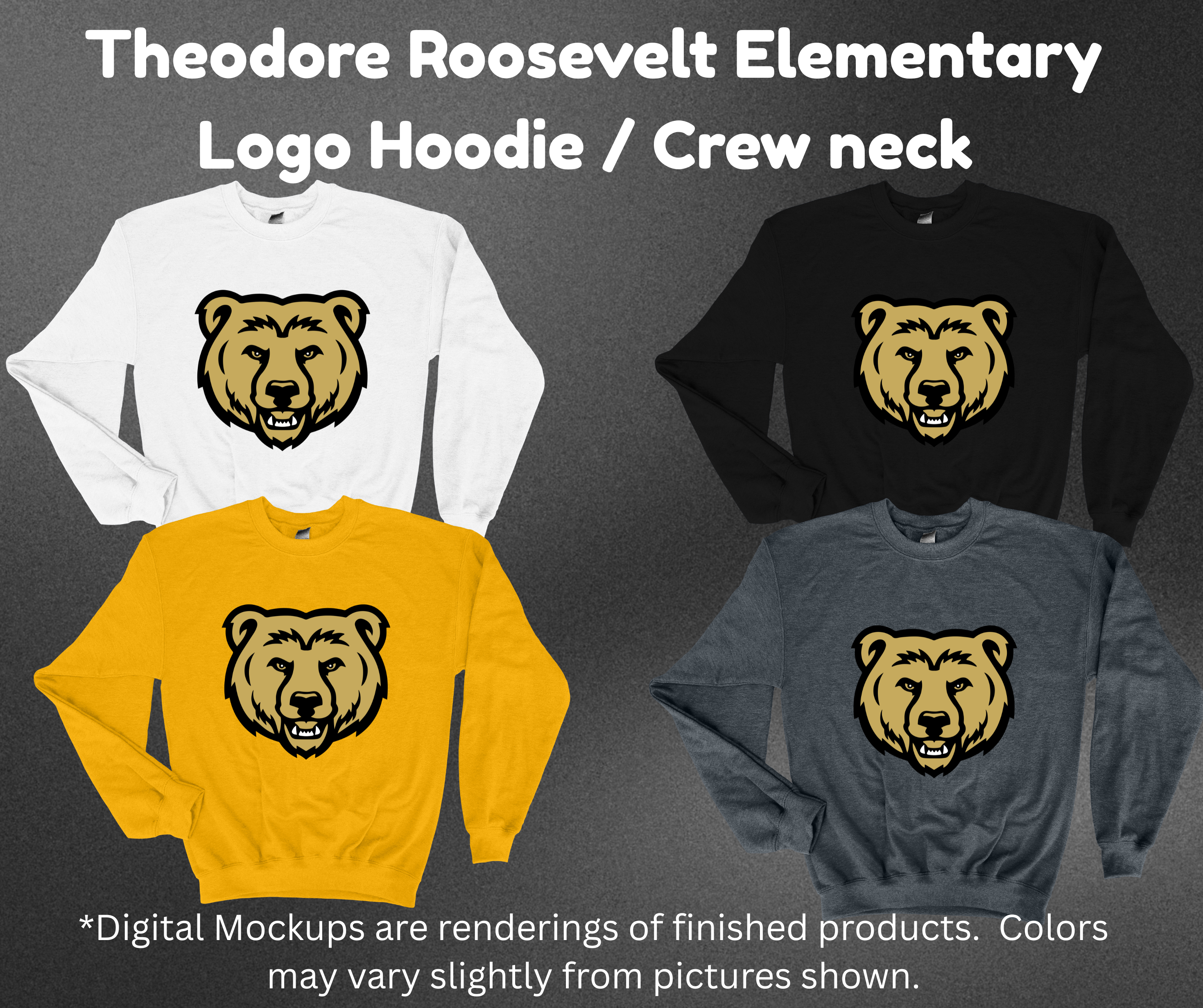 Theodore Roosevelt Elementary Bear Logo Crewneck & Hoodie