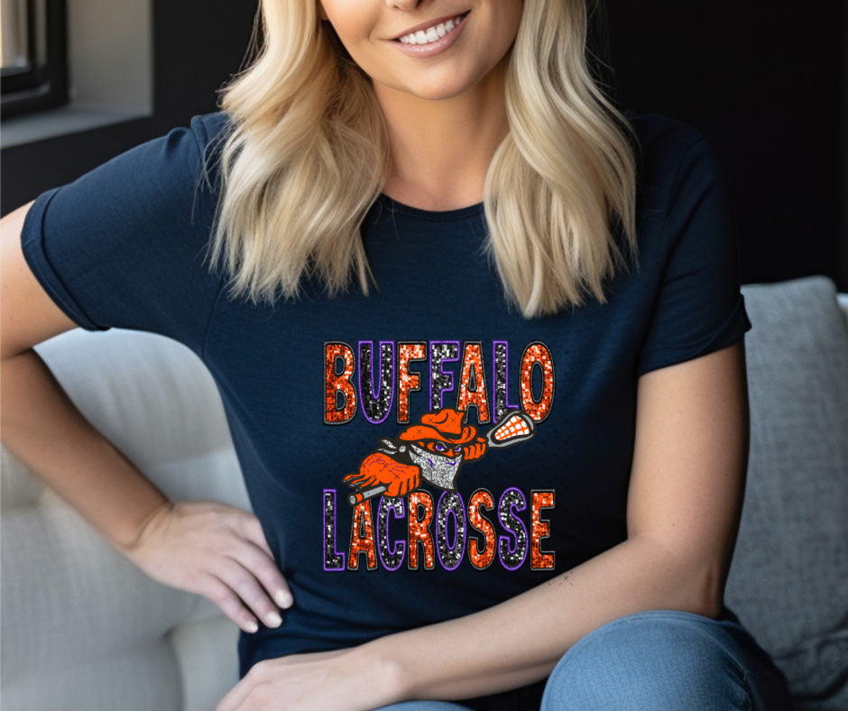 Buffalo Lacrosse Sequin DTF Print