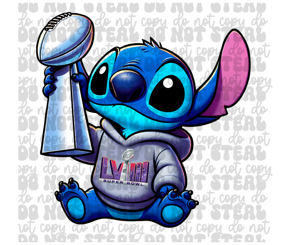 Blue Alien Trophy DTF Print