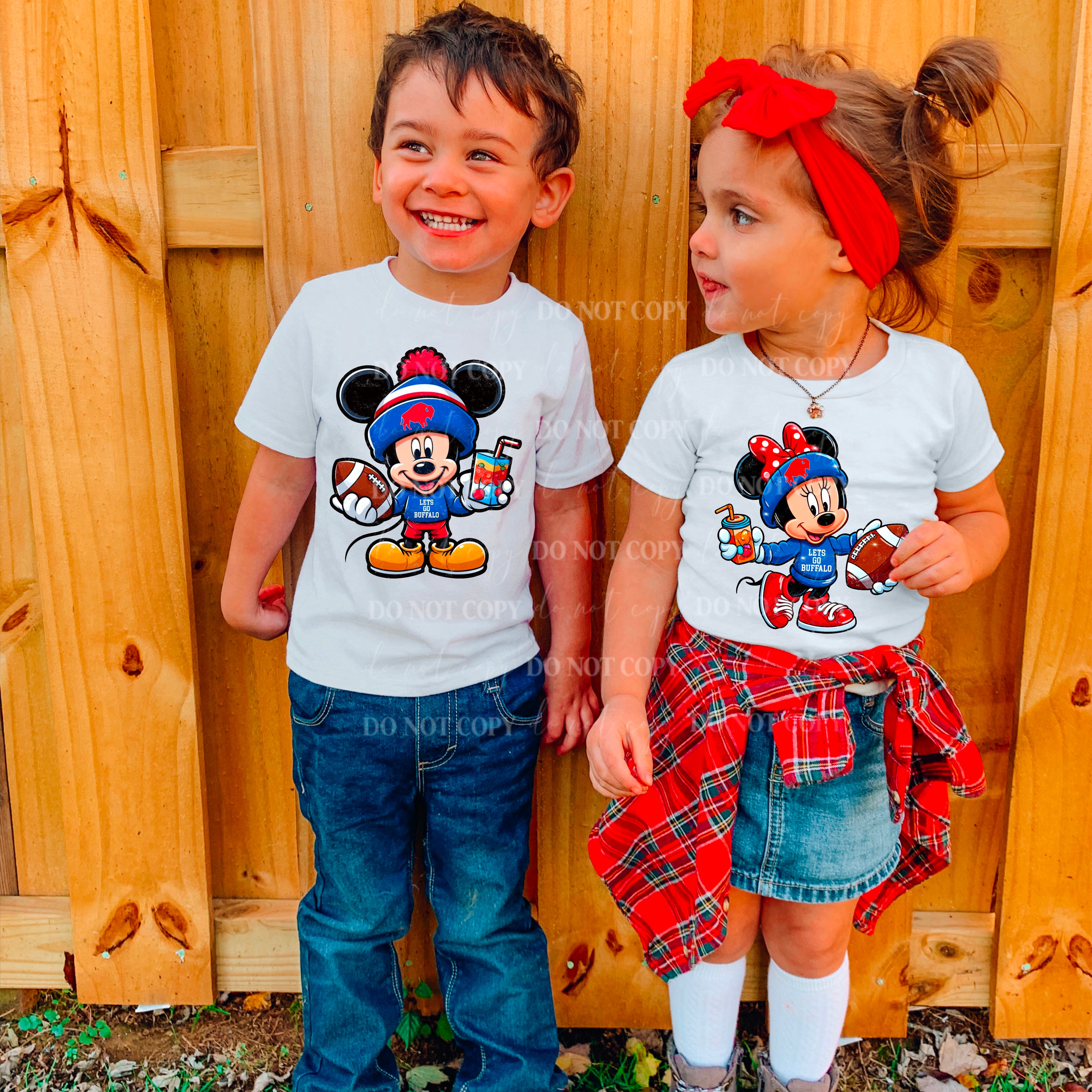 Copy of Christmas Buffalo Mouse with Bow DTF Print