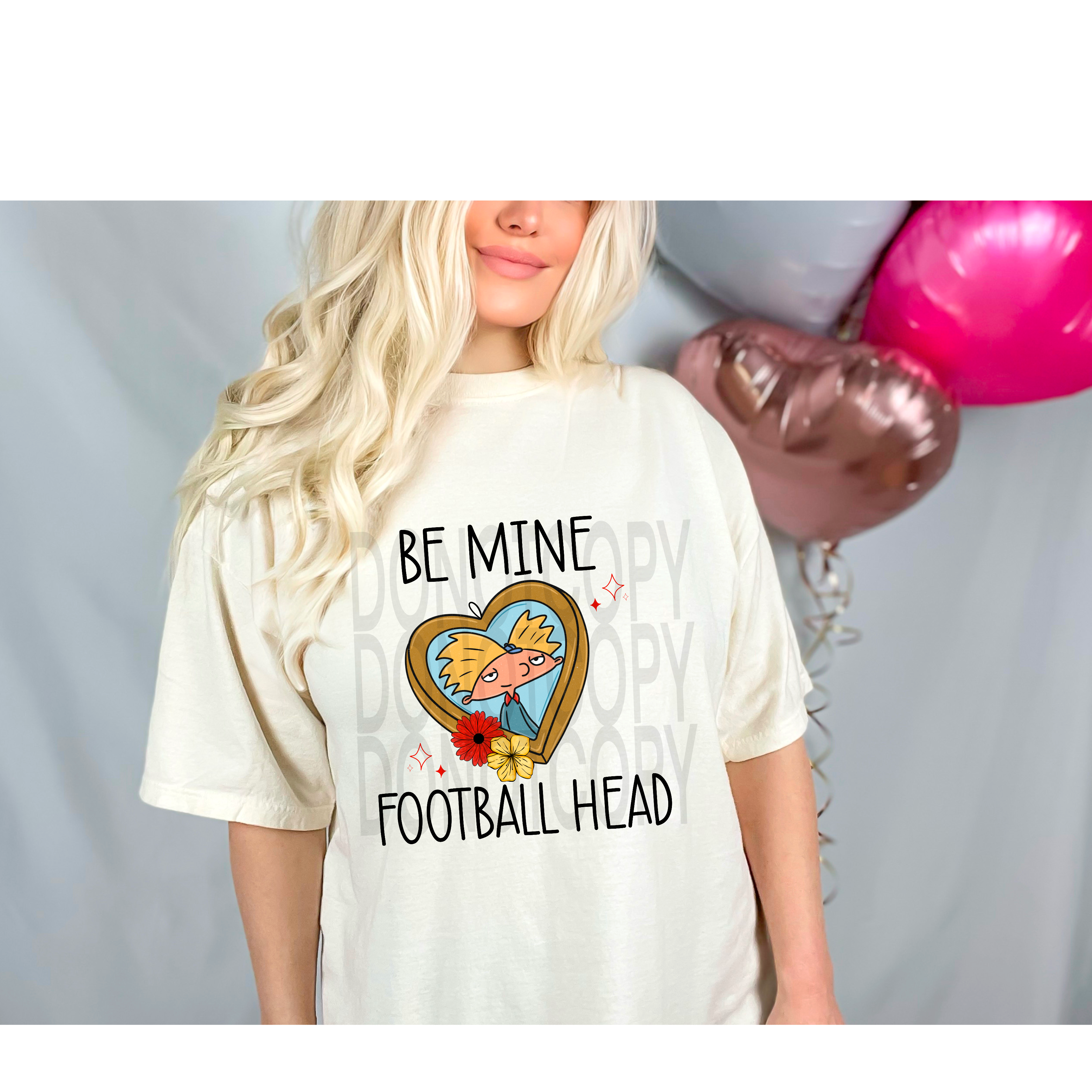 Football Head Valentines DTF Print