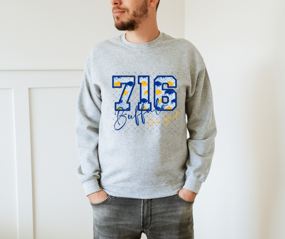 716 Buffalo New York Blue and Gold DTF Print