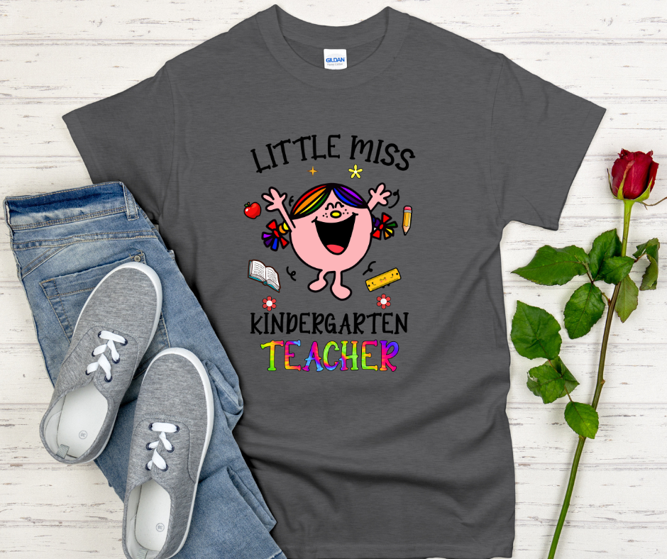 Little Miss Kindergarten Teacher T-shirt (DTF Print)