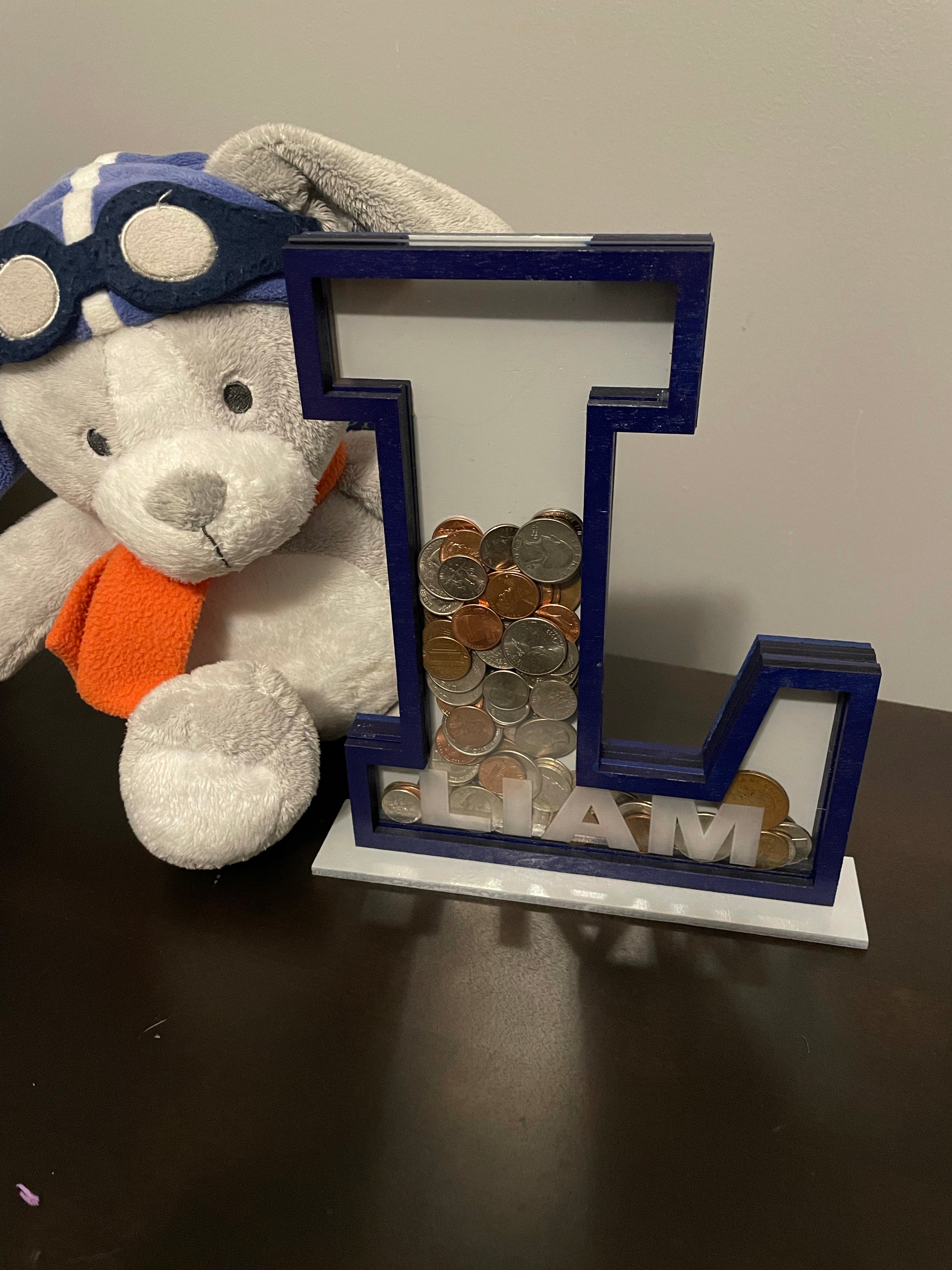 Personalized Letter Piggy Bank