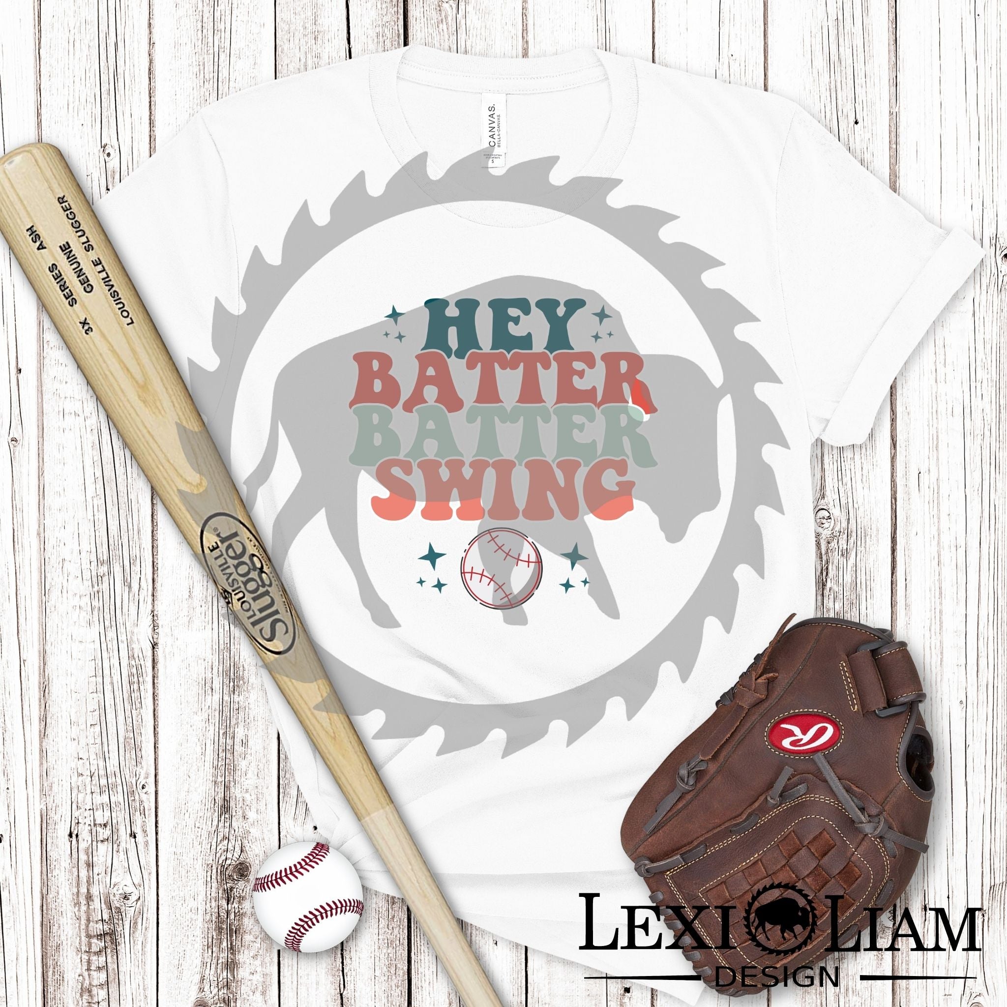 Hey Batter Swing Baseball DTF Print