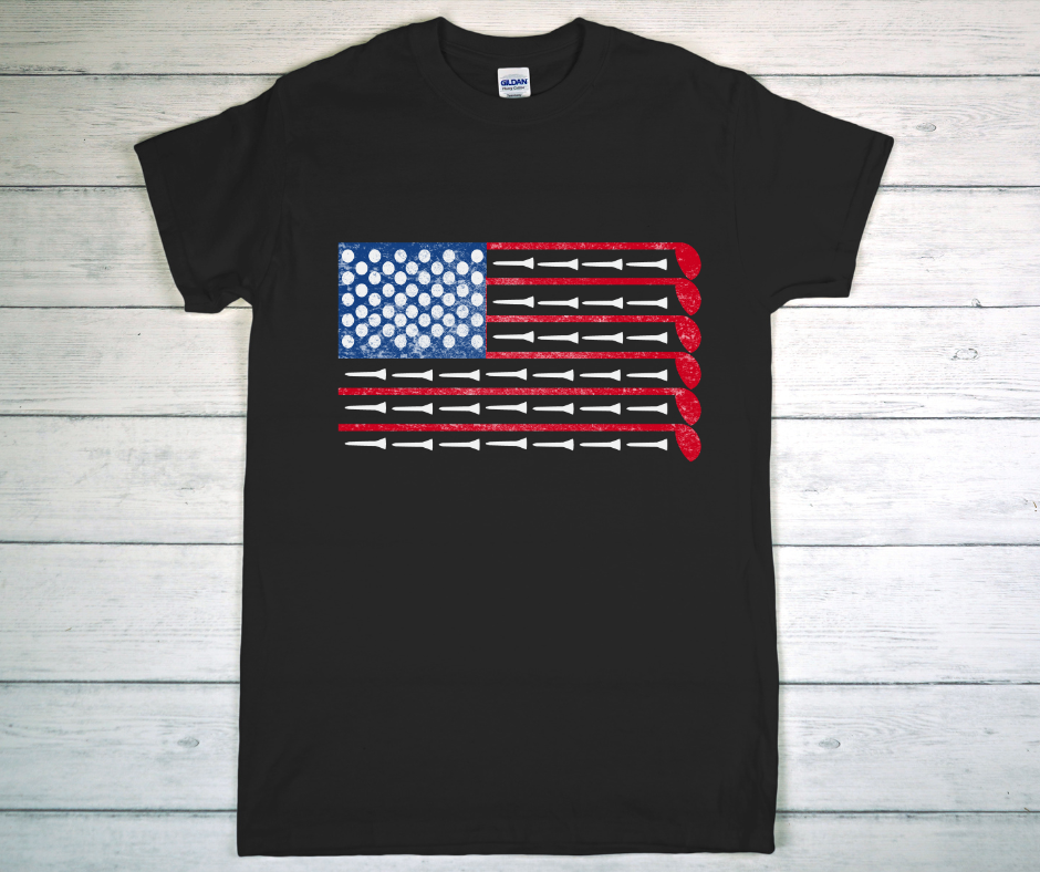 Golf USA Flag DTF Print