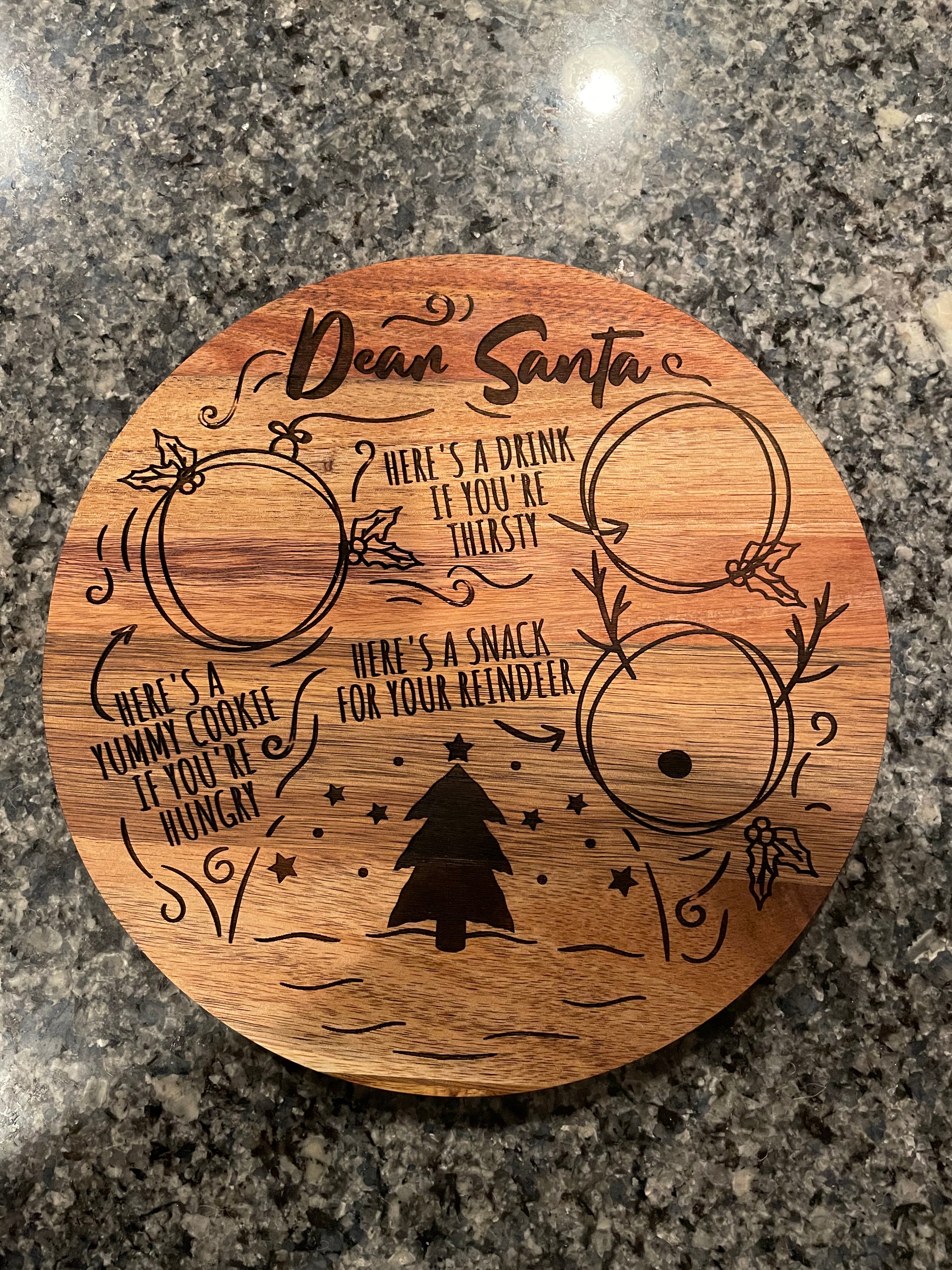 Santa Trays- Personalized Acacia Wood trays