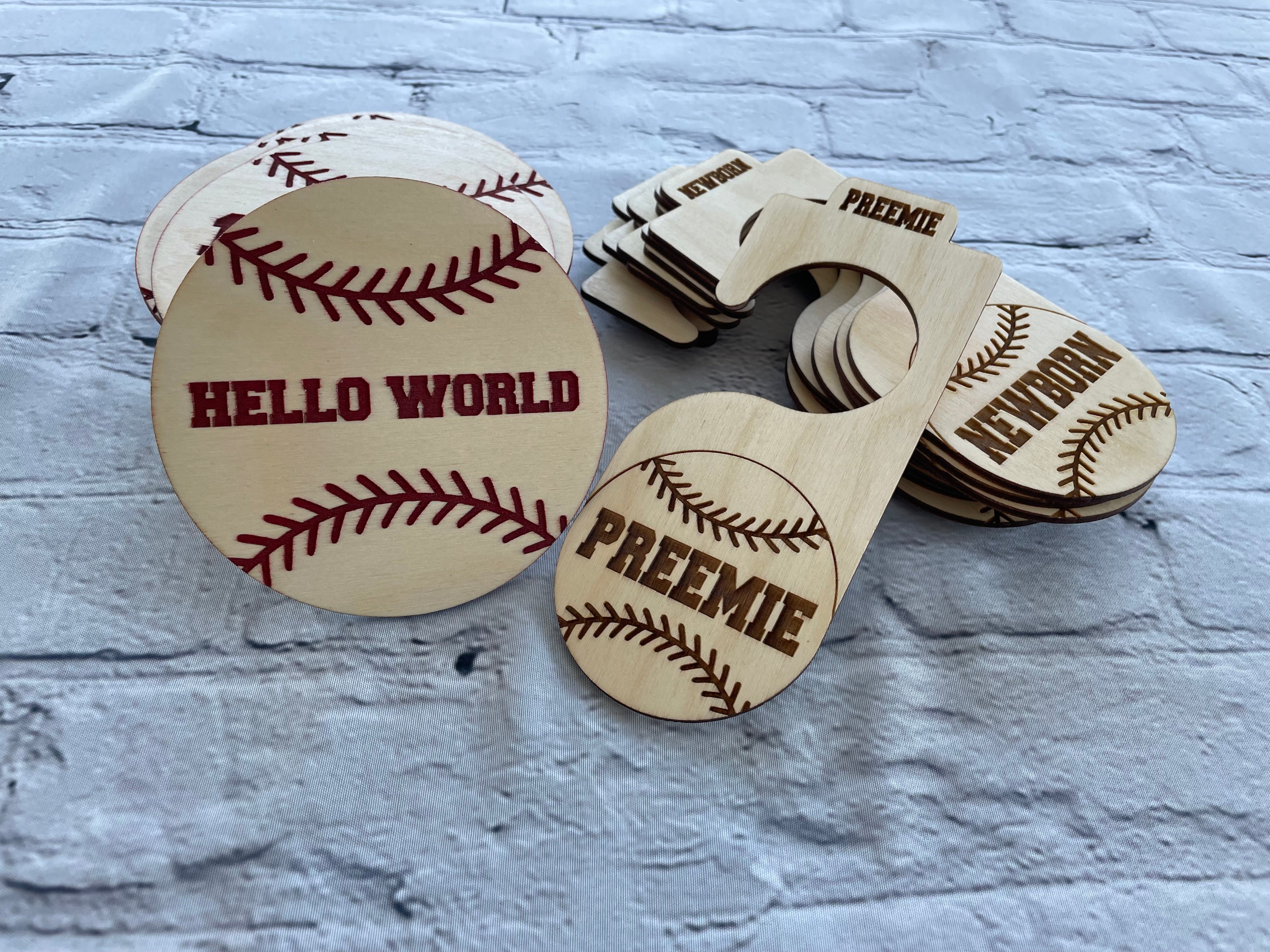 Baby Milestone Baseball Round -  Baby Milestone Closet Divider