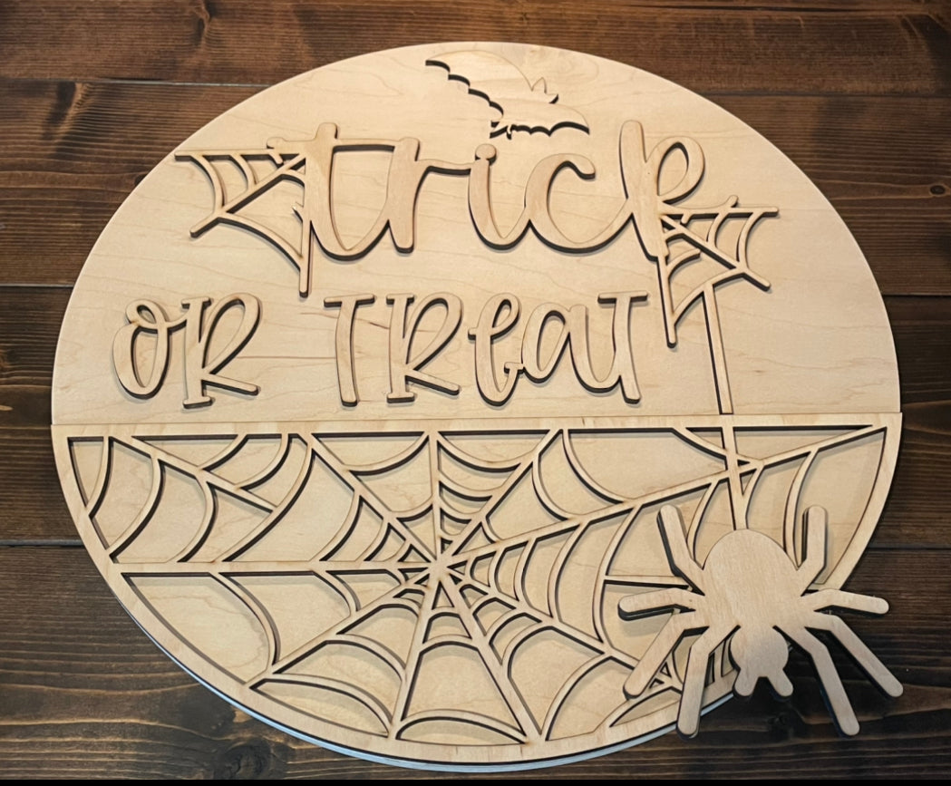 Trick or treat spider DIY door round