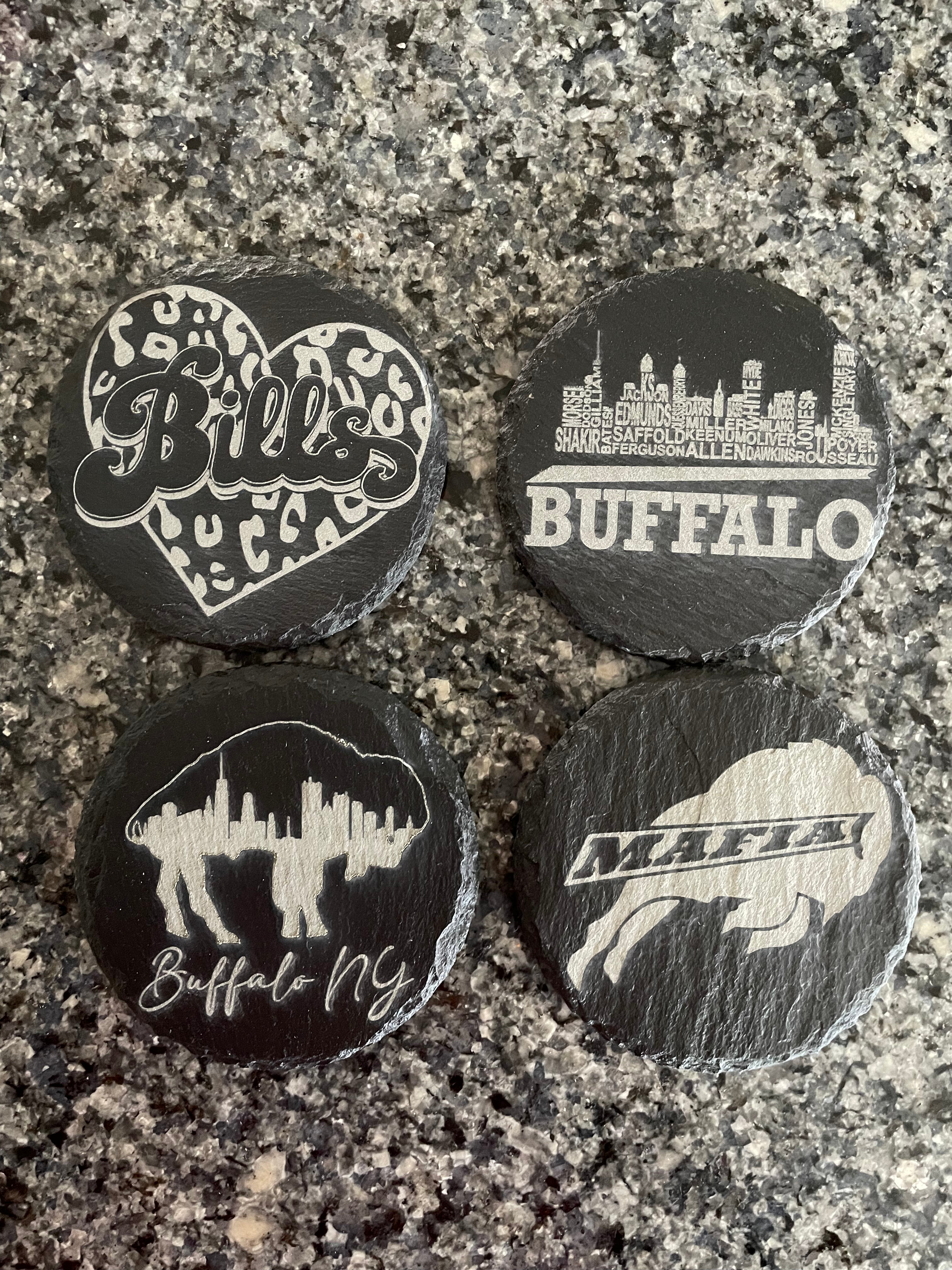 Round Slate Coaster 4" x 4"