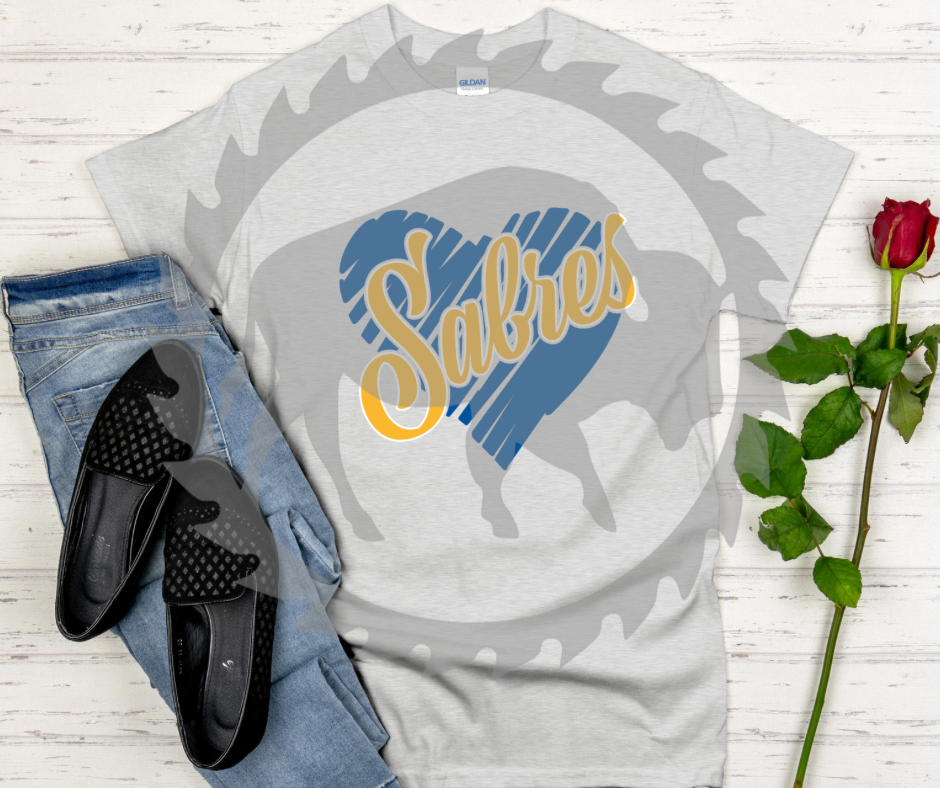 Sabres Heart DTF Print
